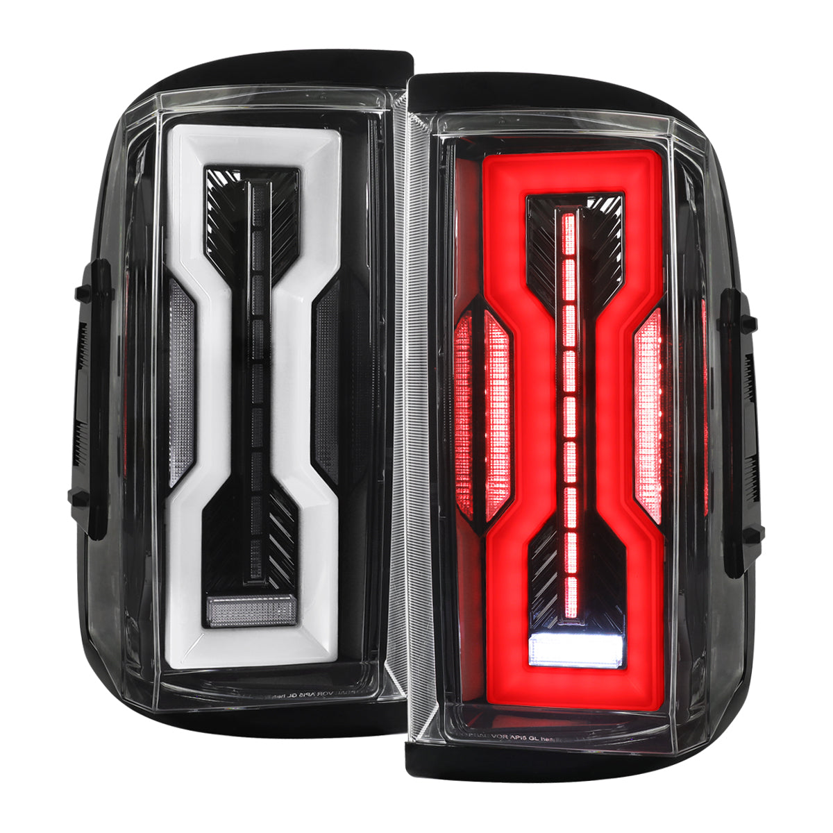 2009-2018 Dodge RAM 1500 / 2019-2021 RAM Classic / 2010-2018 RAM 2500 3500 Full LED Tail Lights (Jet Black Housing / Clear Lens)