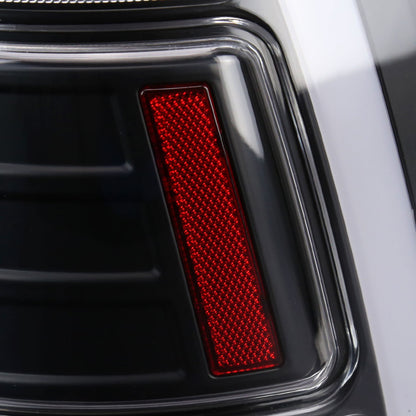 2009-2018 Dodge RAM 1500/2019-2022 RAM 1500 Classic/2010-2018 RAM 2500 3500 LED Bar Tail Lights (Matte Black Housing/Clear Lens)