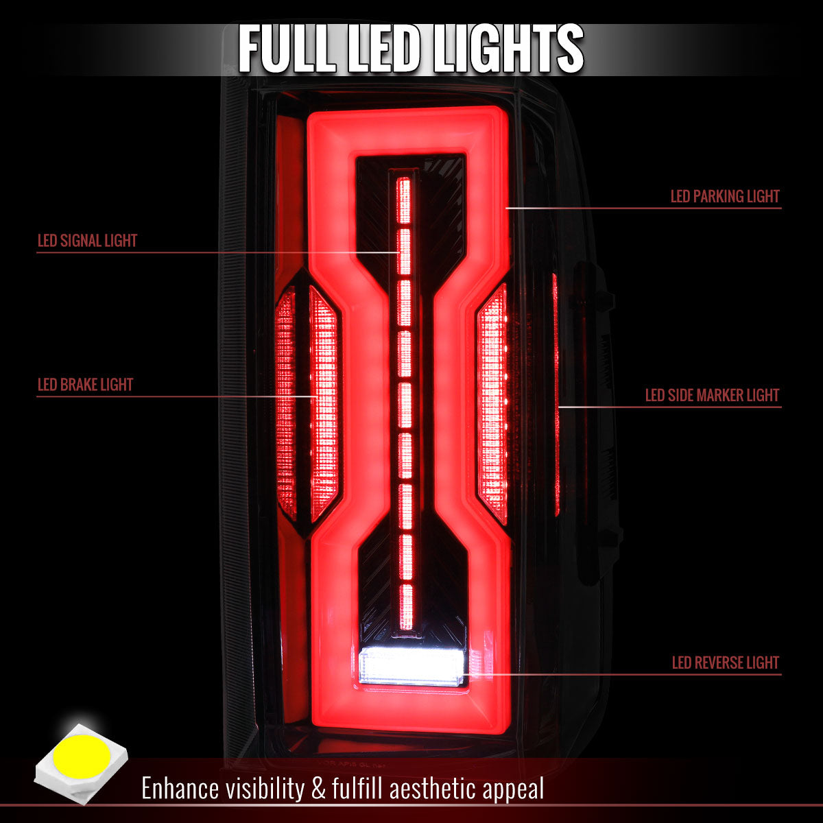 2009-2018 Dodge RAM 1500 / 2019-2021 RAM Classic / 2010-2018 RAM 2500 3500 Full LED Tail Lights (Jet Black Housing / Clear Lens)