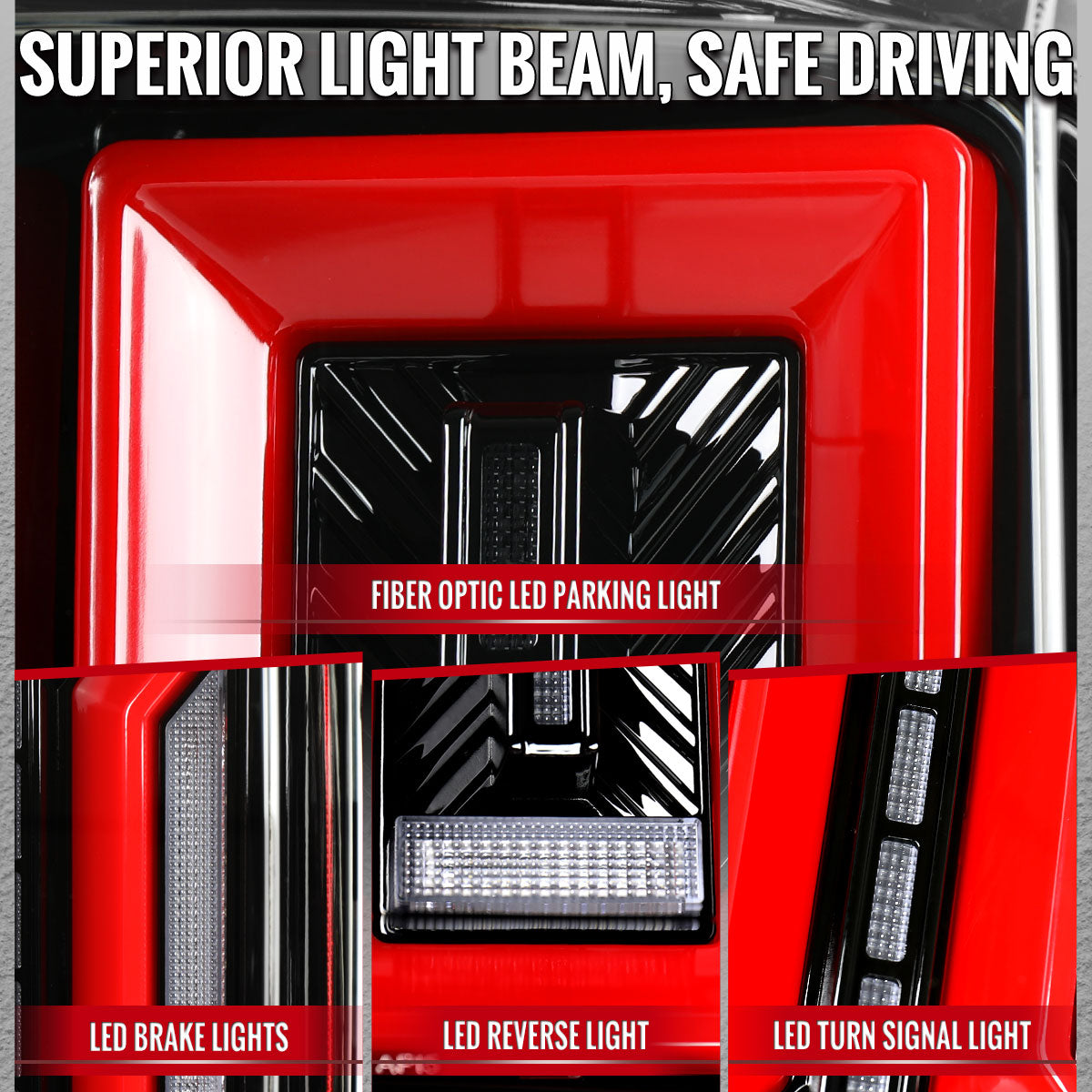 2009-2018 Dodge RAM 1500 / 2019-2021 RAM Classic / 2010-2018 RAM 2500 3500 Full LED Tail Lights (Jet Black Housing / Clear Lens)