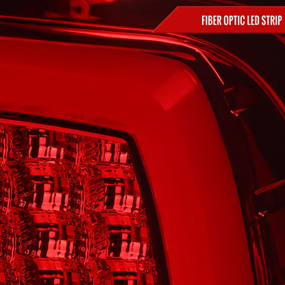 2009-2018 Dodge RAM 1500 / 2019-2021 RAM Classic / 2010-2018 RAM 2500 3500 White Bar LED Tail Lights (Chrome Housing/Red Lens)