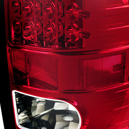 2009-2018 Dodge RAM 1500 / 2019-2021 RAM Classic / 2010-2018 RAM 2500 3500 LED Tail Lights (Chrome Housing/Red Lens)