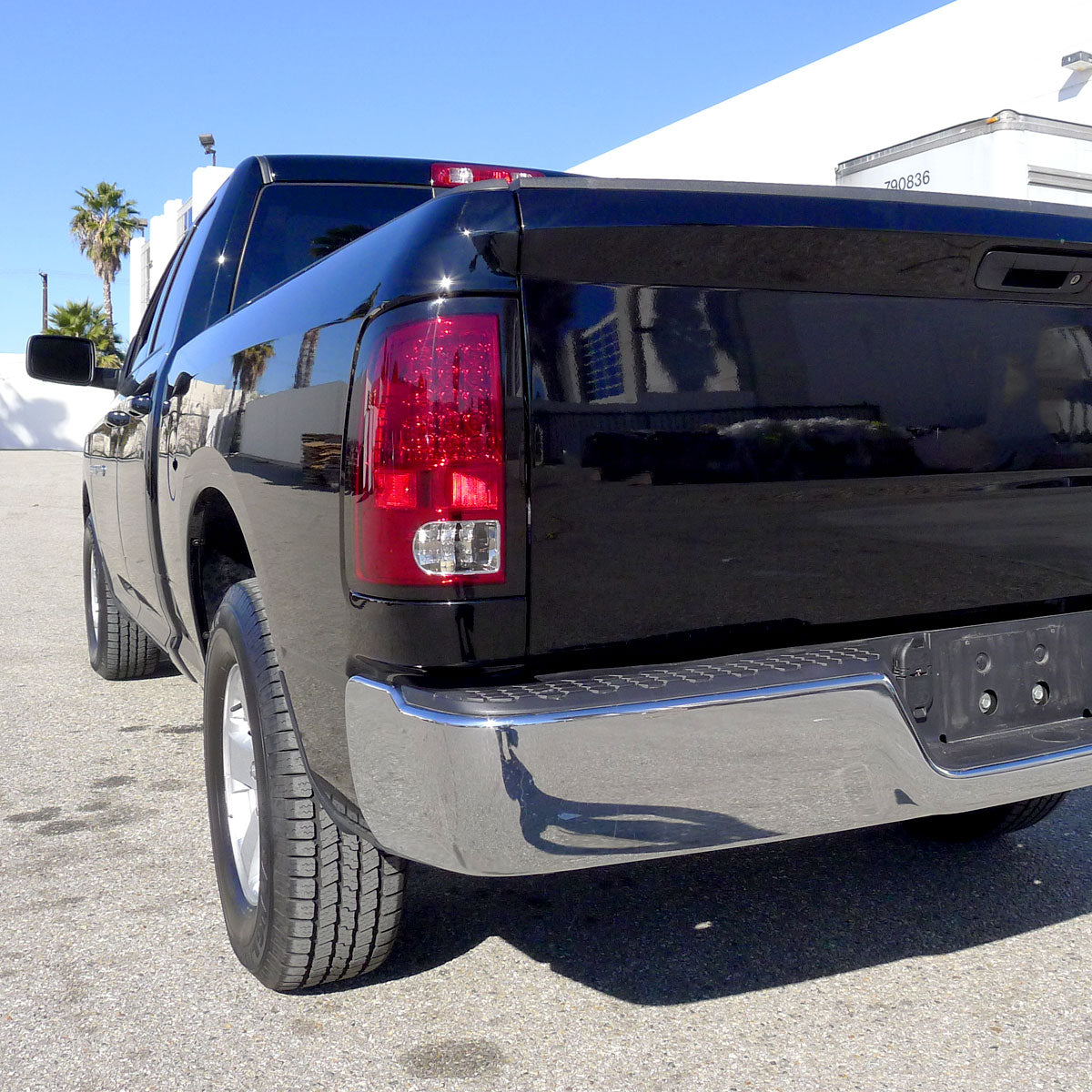 2009-2018 Dodge RAM 1500 / 2019-2021 RAM Classic / 2010-2018 RAM 2500 3500 LED Tail Lights (Chrome Housing/Red Lens)