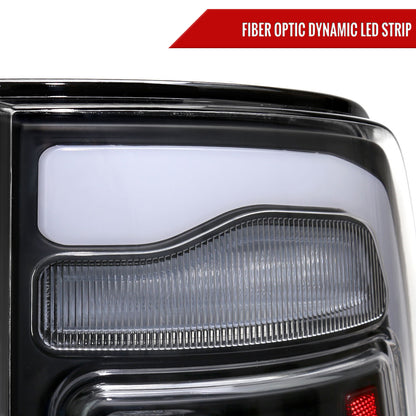 2013-2018 RAM 1500/2500/3500 Sequential Signal LED Tail Lights (Matte Black Housing/Clear Lens)