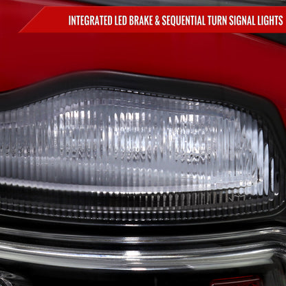 2013-2018 RAM 1500/2500/3500 Sequential Signal LED Tail Lights (Black Housing/Clear Lens)