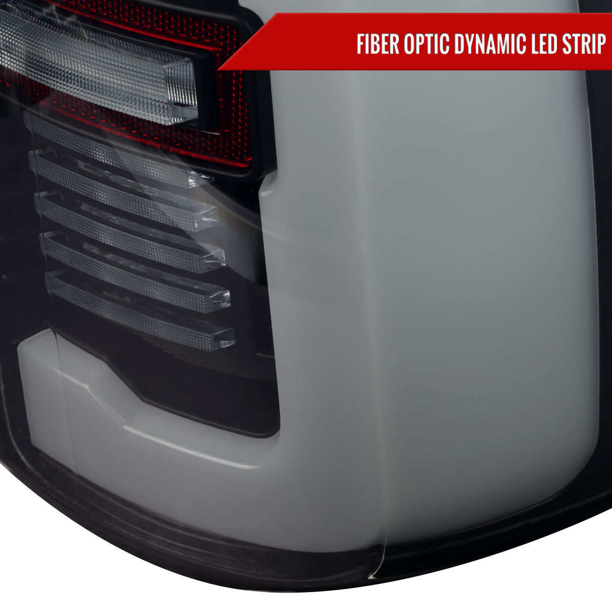 2019-2024 Dodge RAM 1500 Tail Light w/ Sequential Turn Signal LED Strip and LED Side Marker Brake Reverse (Glossy Black Housing / Smoked Lens)