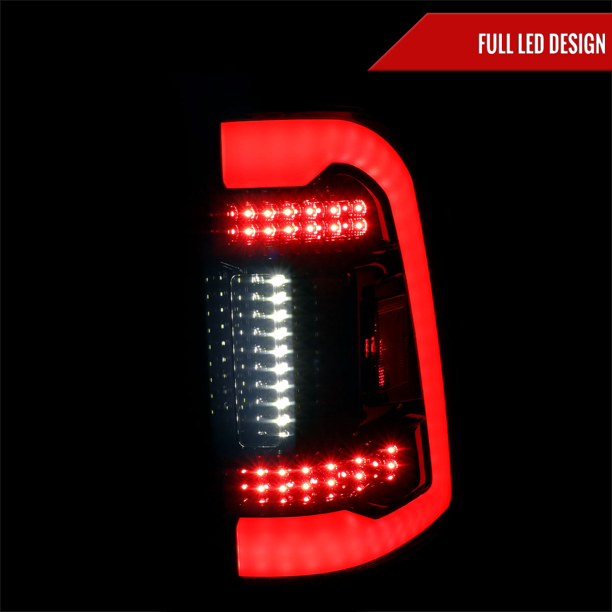 2019-2024 Dodge RAM 1500 White LED Bar Tail Lights (Glossy Black Housing/Smoked Lens)
