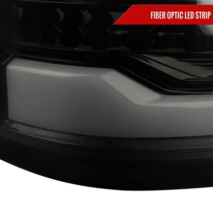 2019-2024 Dodge RAM 1500 White LED Bar Tail Lights (Glossy Black Housing/Smoked Lens)