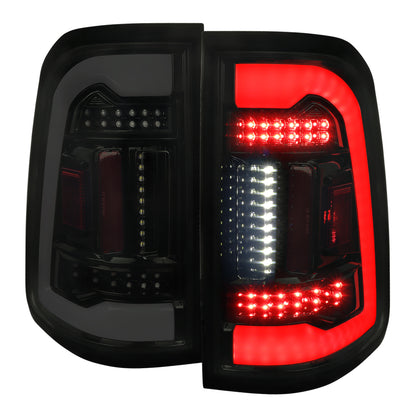 2019-2024 Dodge RAM 1500 White LED Bar Tail Lights (Glossy Black Housing/Smoked Lens)