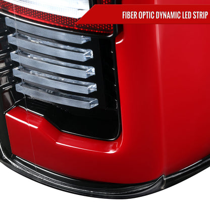 2019-2024 Dodge RAM 1500 Tail Light w/ Sequential Turn Signal LED Strip and LED Side Marker Brake Reverse (Jet Black Housing / Clear Lens)