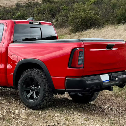 2019-2024 Dodge RAM 1500 Tail Light w/ Sequential Turn Signal LED Strip and LED Side Marker Brake Reverse (Jet Black Housing / Clear Lens)