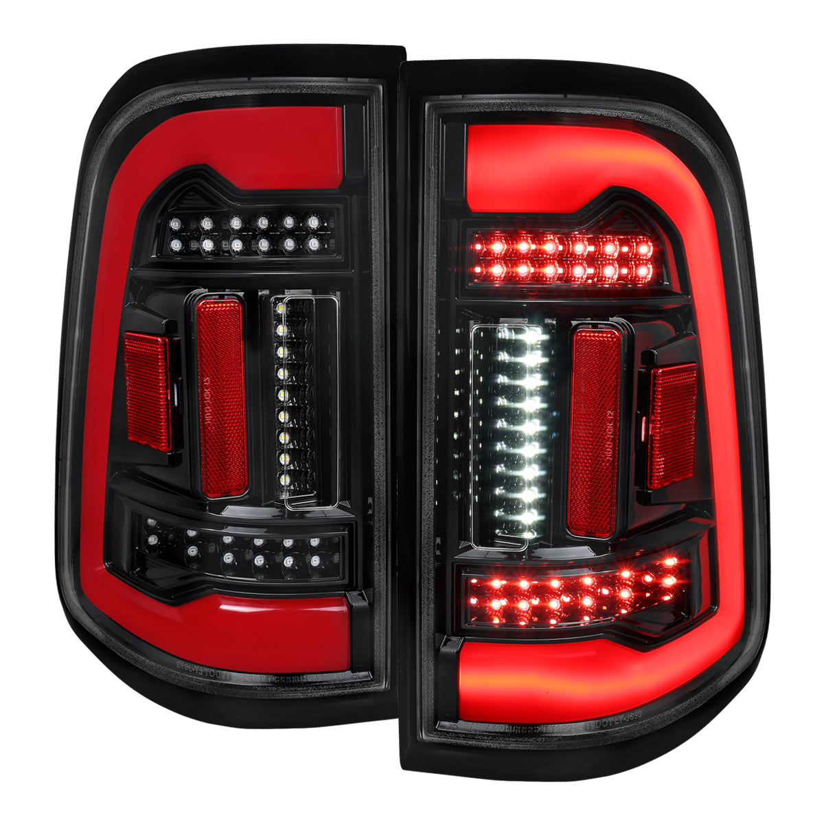 2019-2024 Dodge RAM 1500 White LED Bar Tail Lights (Glossy Black Housing/Clean Lens)