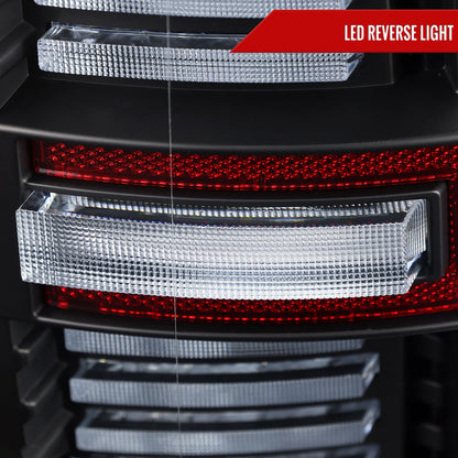 2019-2024 Dodge RAM 1500 Tail Light w/ Sequential Turn Signal LED Strip and LED Side Marker Brake Reverse (Black Housing / Clear Lens)