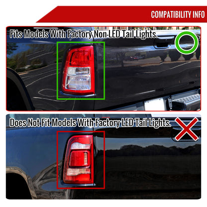 2019-2024 Dodge RAM 1500 LED Tail Lights (Matte Black Housing/Clear Lens)