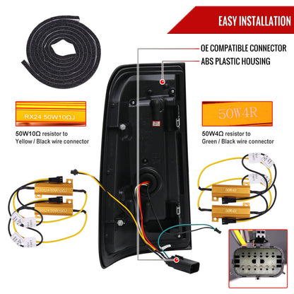 2019-2024 Dodge RAM 1500 LED Tail Lights (Matte Black Housing/Clear Lens)