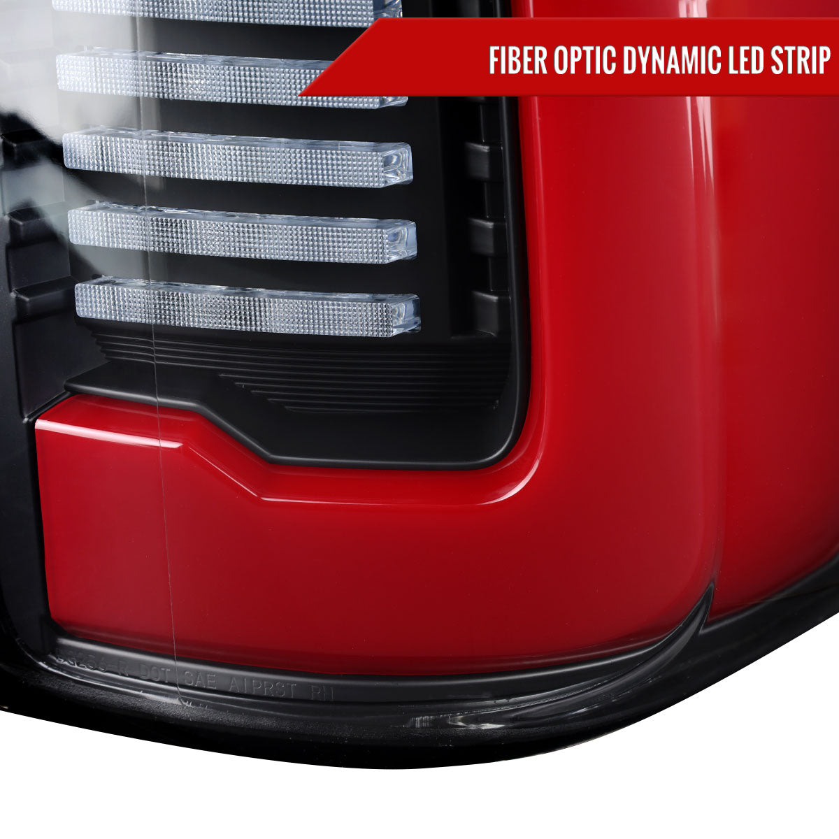 2019-2024 Dodge RAM 1500 Tail Light w/ Sequential Turn Signal Red LED Strip and LED Side Marker Brake Reverse (Black Housing / Clear Lens)