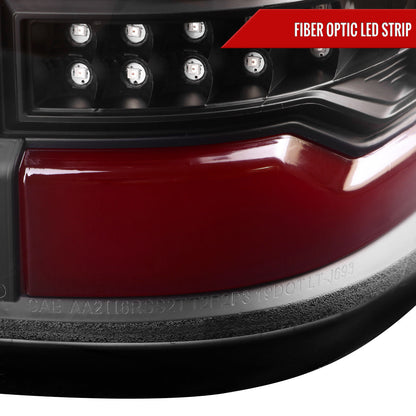 2019-2024 Dodge RAM 1500 Red LED Bar Tail Lights (Glossy Black Housing/Clear Lens)