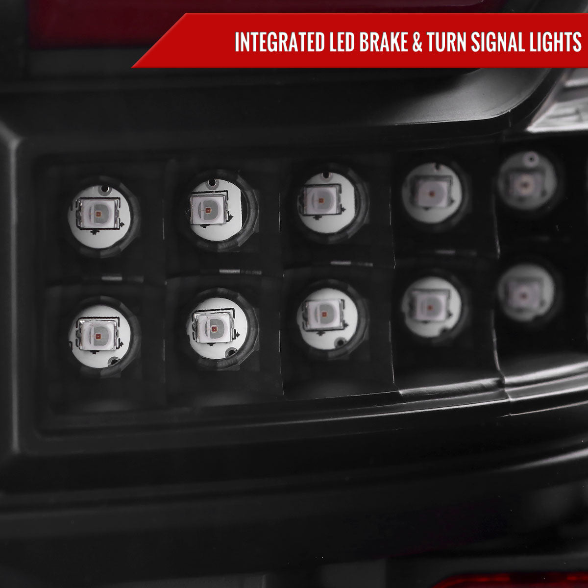 2019-2024 Dodge RAM 1500 Red LED Bar Tail Lights (Glossy Black Housing/Clear Lens)
