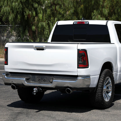 2019-2024 Dodge RAM 1500 Red LED Bar Tail Lights (Glossy Black Housing/Clear Lens)