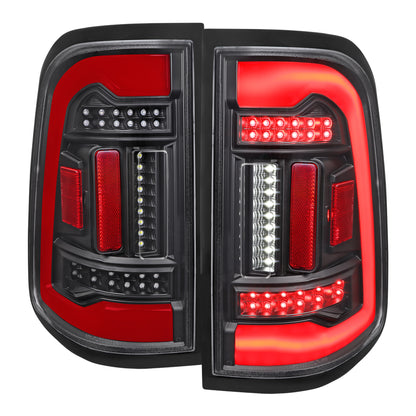 2019-2024 Dodge RAM 1500 Red LED Bar Tail Lights (Glossy Black Housing/Clear Lens)