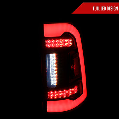 2019-2024 Dodge RAM 1500 White LED Bar Tail Lights (Black Housing/Red Smoked Lens)