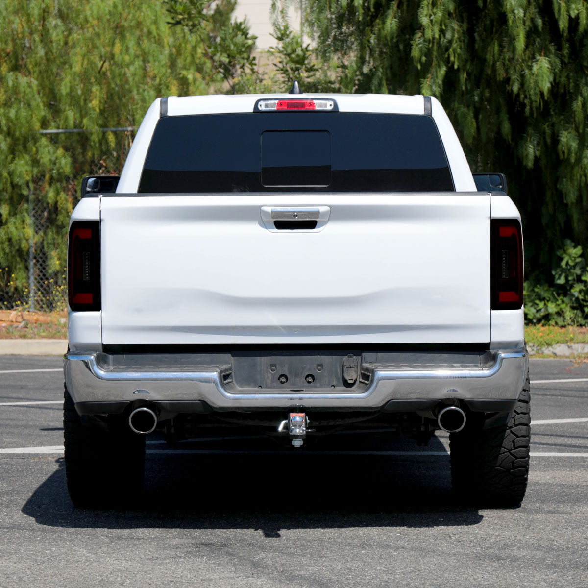 2019-2024 Dodge RAM 1500 White LED Bar Tail Lights (Black Housing/Red Smoked Lens)