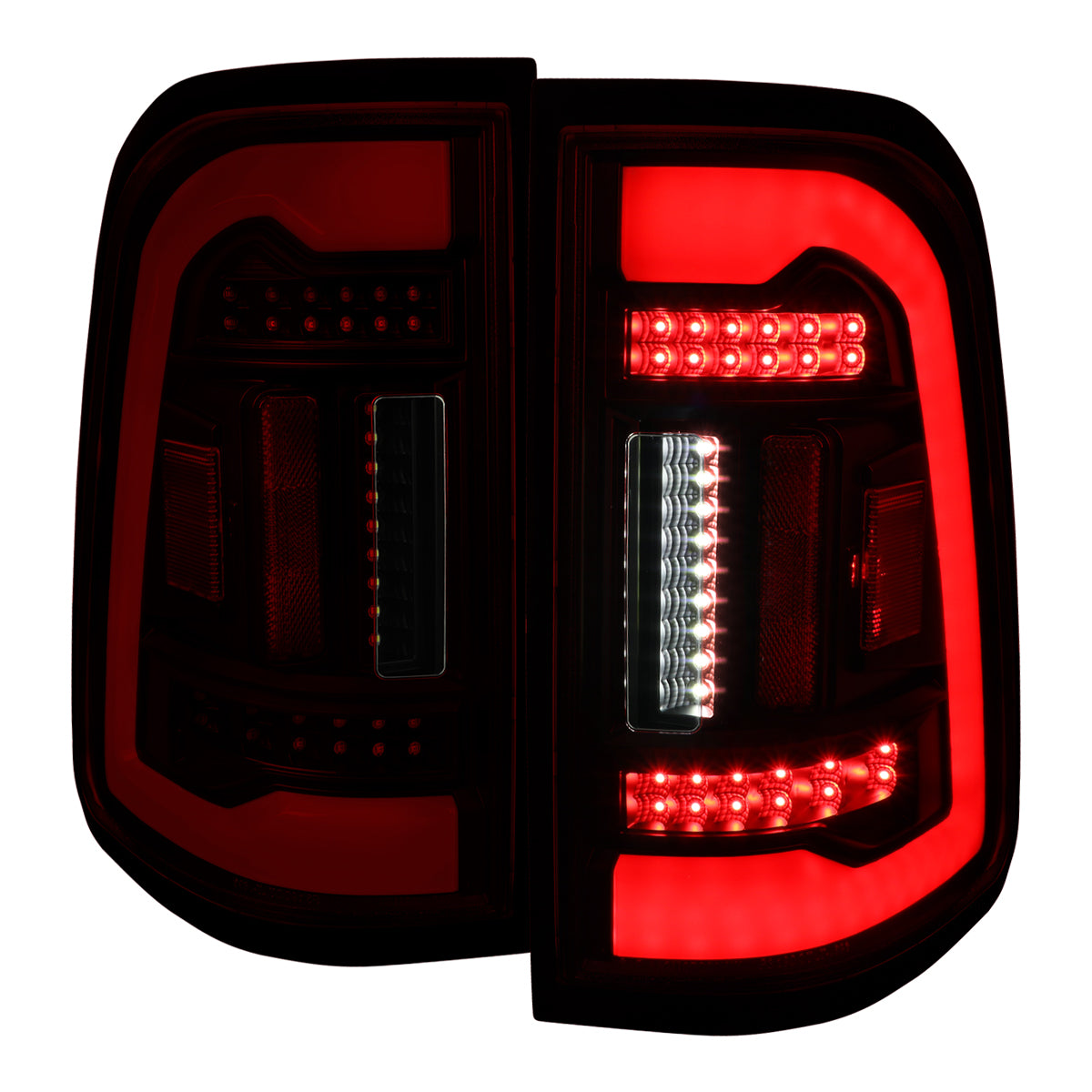 2019-2024 Dodge RAM 1500 White LED Bar Tail Lights (Black Housing/Red Smoked Lens)