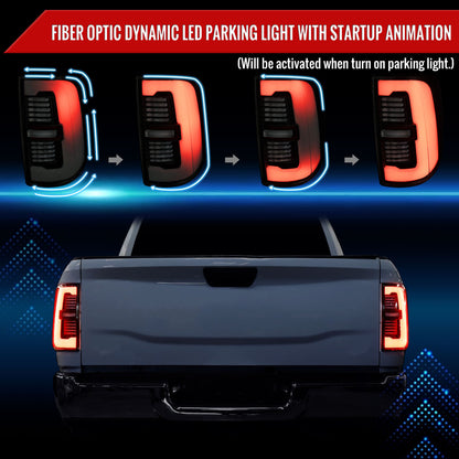 2019-2024 Dodge RAM 2500/3500 LED Sequential Signal Tail Lights (Glossy Black Housing / Dark Smoked Lens)