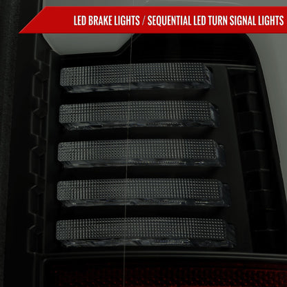 2019-2024 Dodge RAM 2500/3500 LED Sequential Signal Tail Lights (Glossy Black Housing / Dark Smoked Lens)