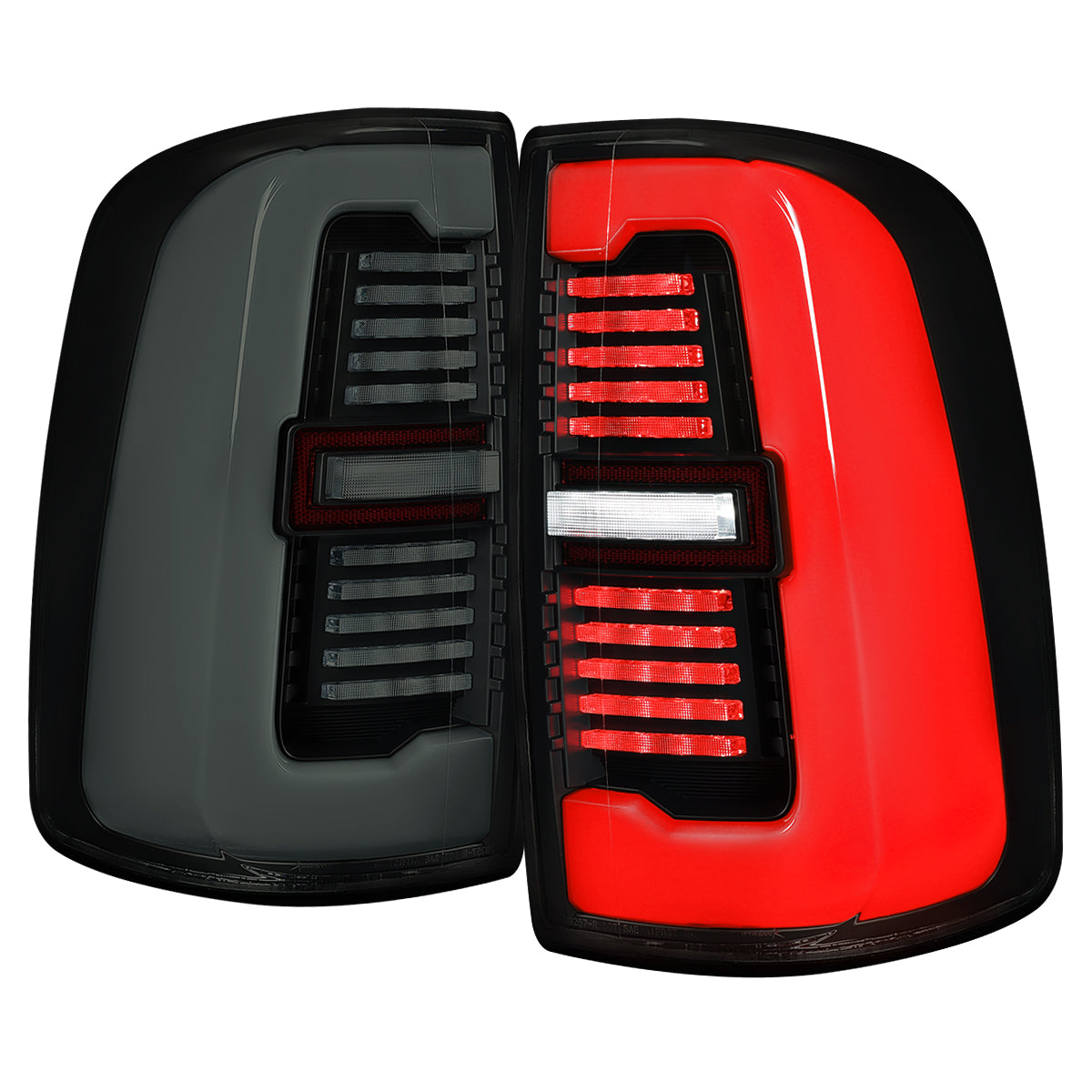 2019-2024 Dodge RAM 2500/3500 LED Sequential Signal Tail Lights (Glossy Black Housing / Dark Smoked Lens)