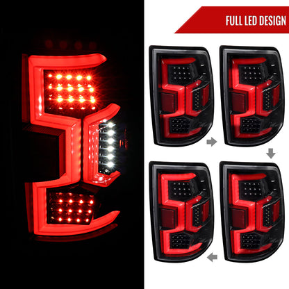 2019-2024 Dodge RAM 2500/3500 LED Sequential Signal Tail Lights (Jet Black Housing/Clear Lens)