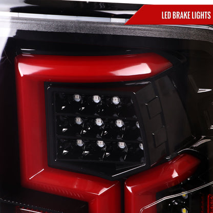 2019-2024 Dodge RAM 2500/3500 LED Sequential Signal Tail Lights (Jet Black Housing/Clear Lens)