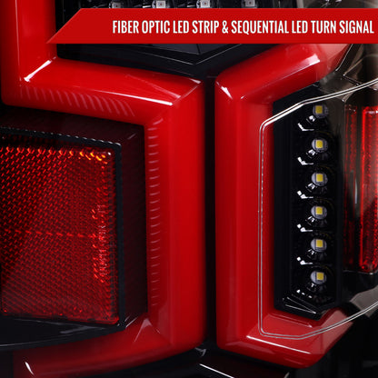 2019-2024 Dodge RAM 2500/3500 LED Sequential Signal Tail Lights (Jet Black Housing/Clear Lens)