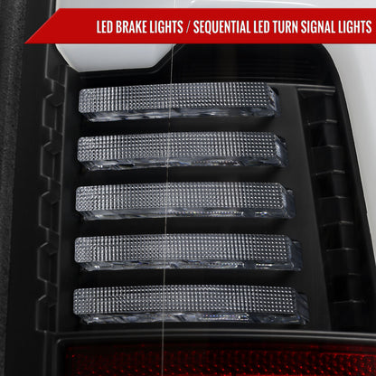 2019-2024 Dodge RAM 2500/3500 LED Sequential Signal Tail Lights (Matte Black Housing / Clear Lens)