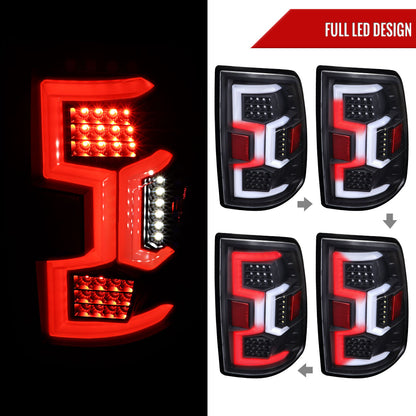 2019-2024 Dodge RAM 2500/3500 LED Sequential Signal Tail Lights (Matte Black Housing/Clear Lens)