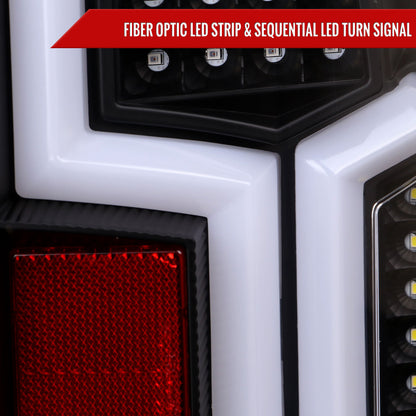 2019-2024 Dodge RAM 2500/3500 LED Sequential Signal Tail Lights (Matte Black Housing/Clear Lens)