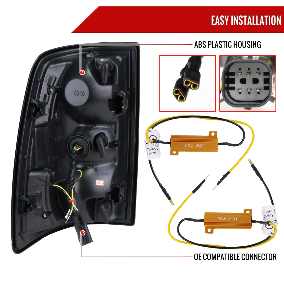 2019-2024 Dodge RAM 2500/3500 LED Sequential Signal Tail Lights (Matte Black Housing/Clear Lens)