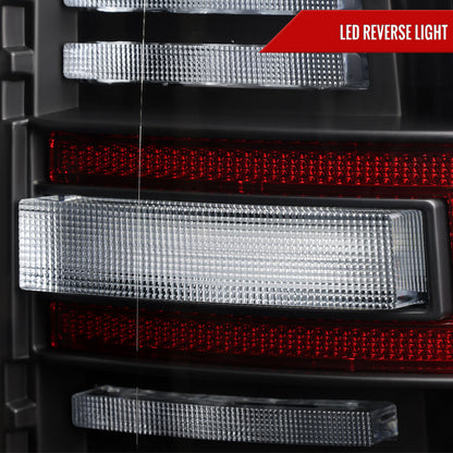 2019-2024 Dodge RAM 2500/3500 Red LED Bar Sequential Signal Tail Lights (Black Housing / Clear Lens)