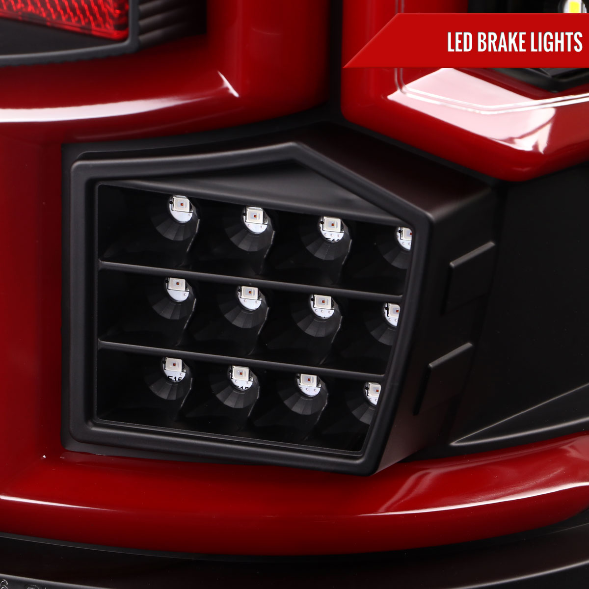 2019-2024 Dodge RAM 2500/3500 Red LED Bar Sequential Signal Tail Lights (Black Housing/Clear Lens)
