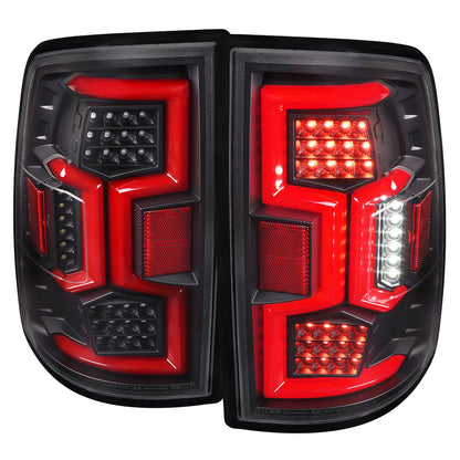 2019-2024 Dodge RAM 2500/3500 Red LED Bar Sequential Signal Tail Lights (Black Housing/Clear Lens)