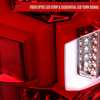 2019-2024 Dodge RAM 2500/3500 LED Sequential Signal Tail Lights (Chrome Housing/Red Lens)