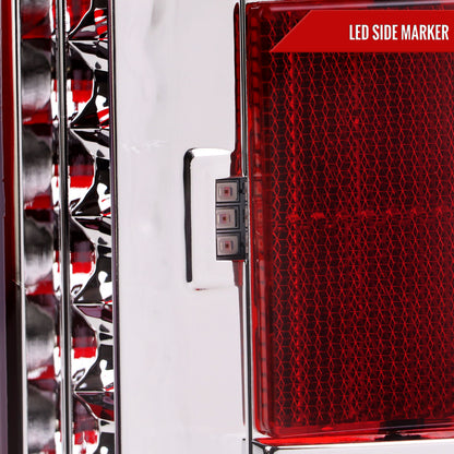 2019-2024 Dodge RAM 2500/3500 LED Sequential Signal Tail Lights (Chrome Housing/Red Lens)