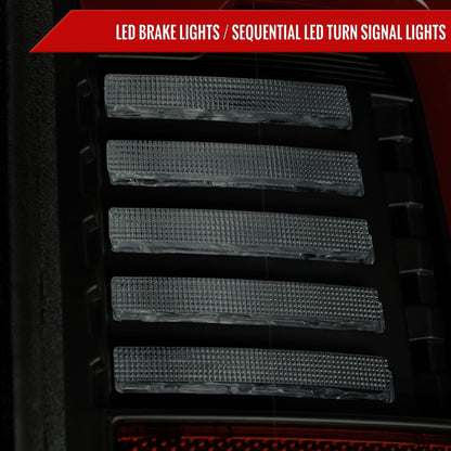 2019-2024 Dodge RAM 2500/3500 LED Sequential Signal Tail Lights (Black Housing / Smoked Lens)