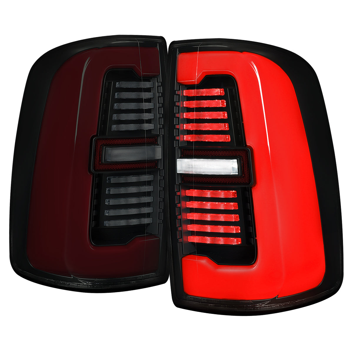 2019-2024 Dodge RAM 2500/3500 LED Sequential Signal Tail Lights (Black Housing / Smoked Lens)