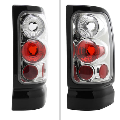 1994-2002 Dodge RAM Tail Lights (Chrome Housing/Clear Lens)