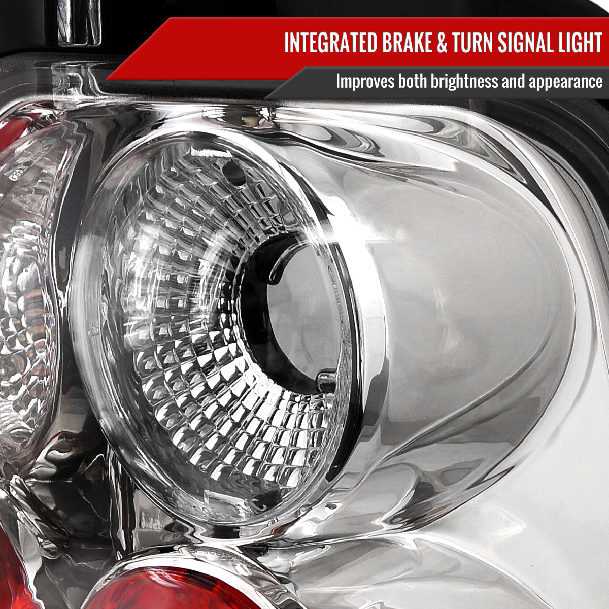1994-2002 Dodge RAM Tail Lights (Chrome Housing/Clear Lens)