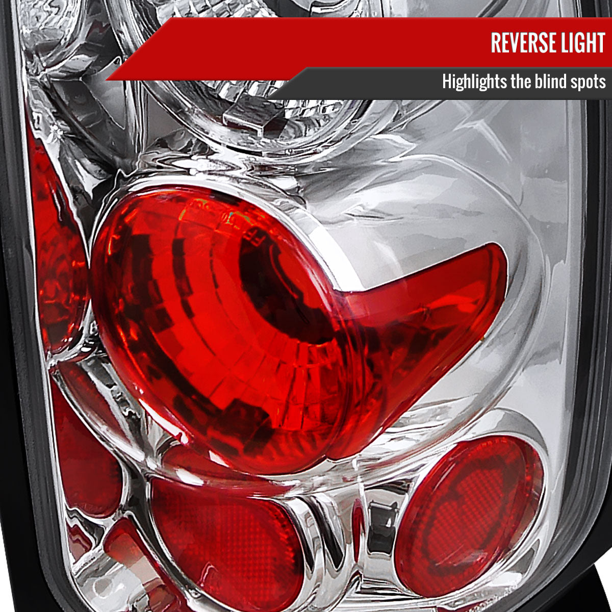 1994-2002 Dodge RAM Tail Lights (Chrome Housing/Clear Lens)