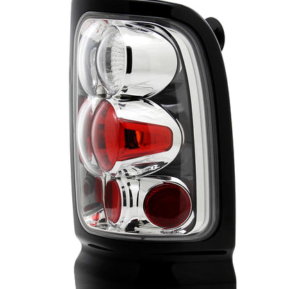 1994-2002 Dodge RAM Tail Lights (Chrome Housing/Clear Lens)