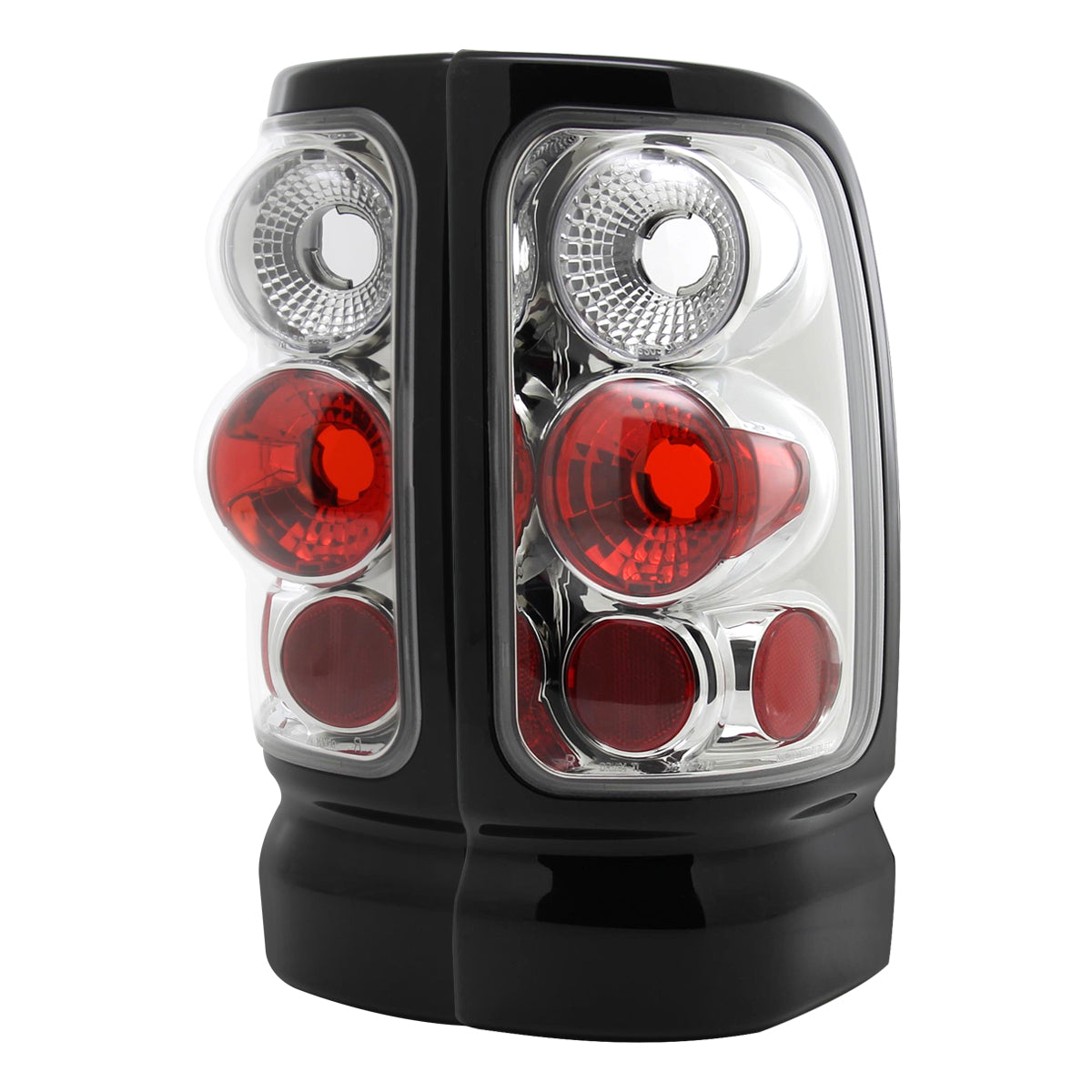 1994-2002 Dodge RAM Tail Lights (Chrome Housing/Clear Lens)