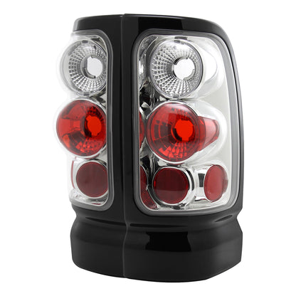 1994-2002 Dodge RAM Tail Lights (Chrome Housing/Clear Lens)